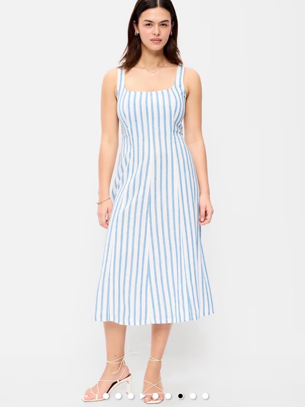 Old Navy Fit & Flare Sleeveless Linen-Blend Midi Dress